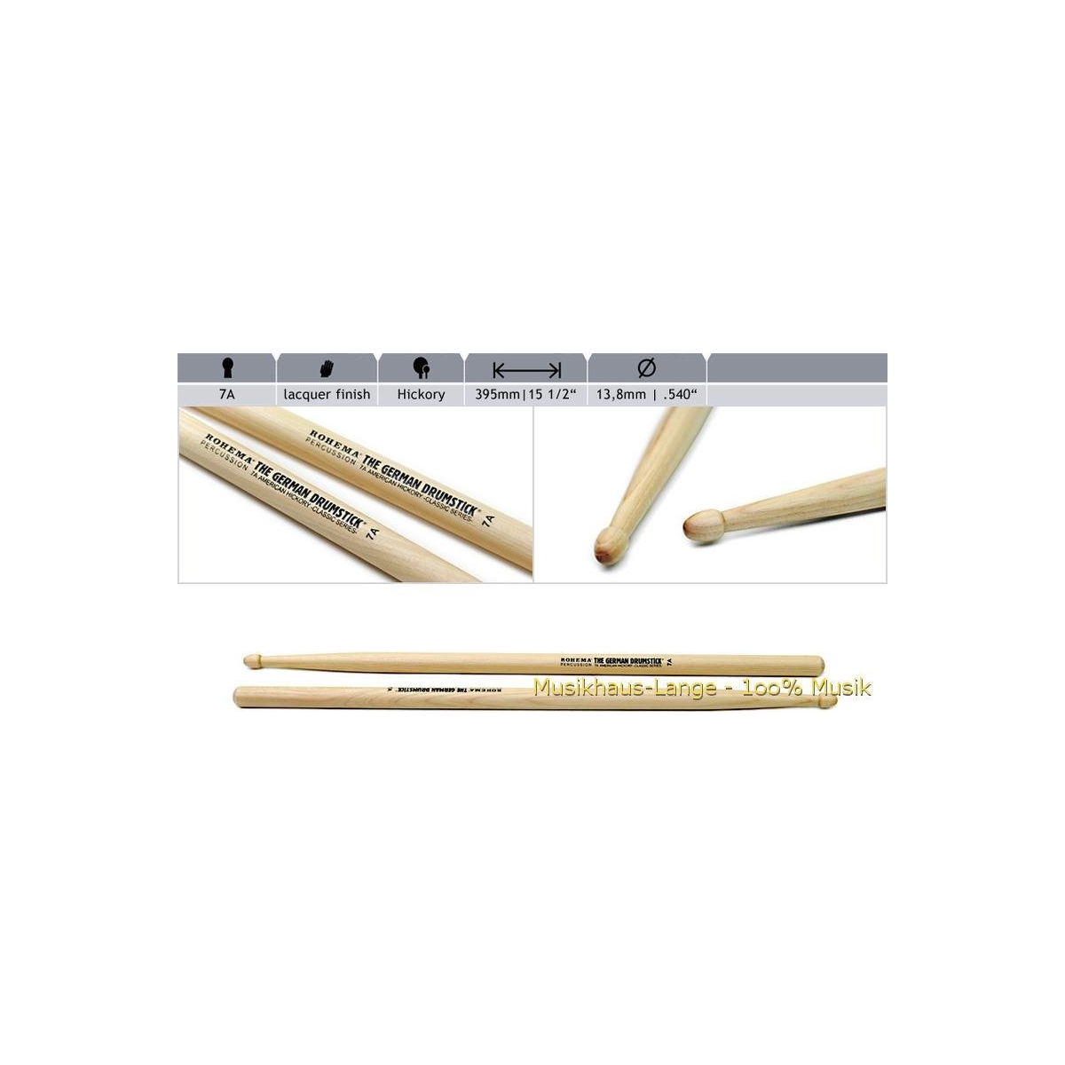 61325 Sticks 7A Hickory lackiert 61325 Sticks 7A Hickory lackiert
