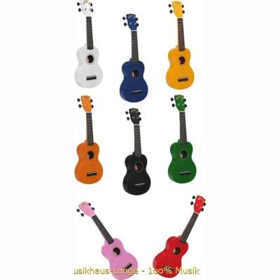 Ukulele bunt UKS30 mit Tasche Ukulele bunt UKS30 mit Tasche