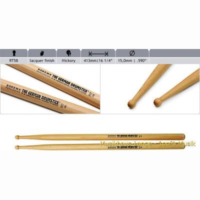 61306 Sticks RT 5B Hickory Round Tip 61306 Sticks RT 5B Hickory Round Tip