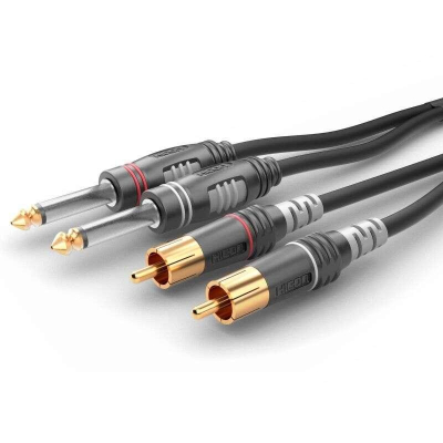 Cable Audio 2x6,3male<>2xChinch 1,5M