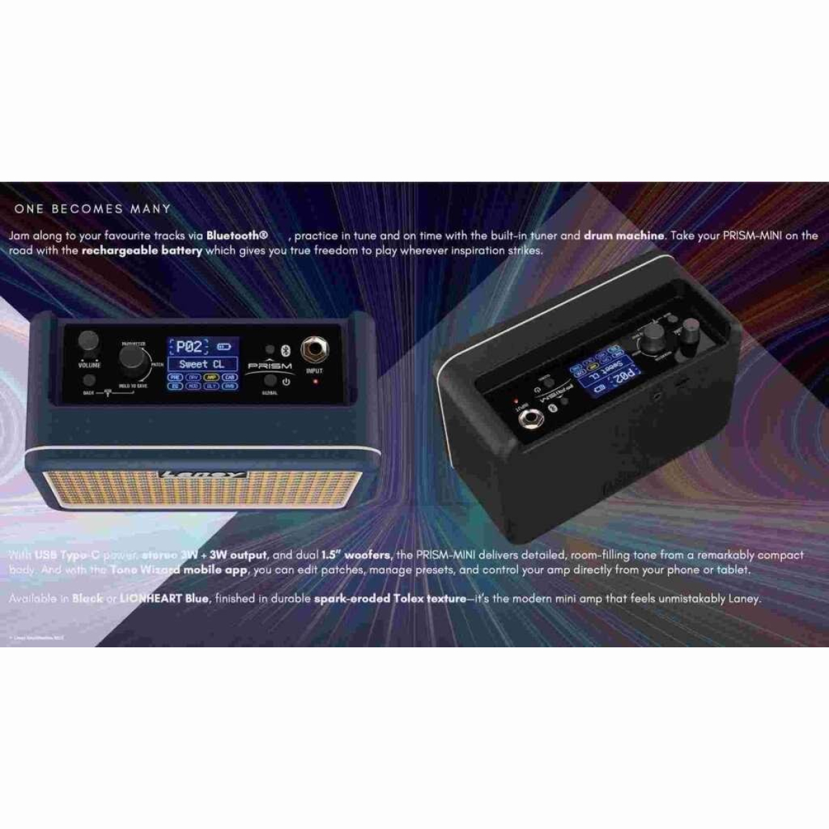 PRISM-Mini-BL Mini Desktop Amp Blue